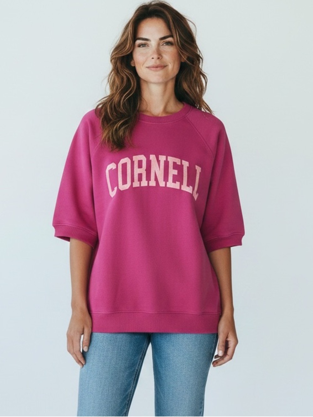 Pink CORNELL Collegiate Pullover Sweatshirt
